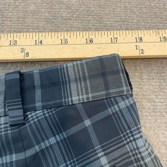 Nike Shorts Mens 34 Gray Black Plaid Golf Tour Performance Dri Fit Flat Front - Picture 9 of 11